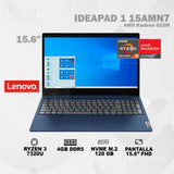 LENOVO LAPTOP IDEAPAD 1 15AMN7 /15in/AMD Ryzen 3  AZUL