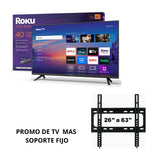 WESTINGHOUSE 40 ROKU TV + SOPORTE TV